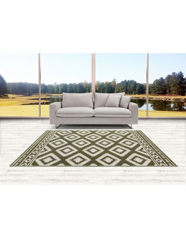 Tappeto verde con disegno Nordic Kilim
