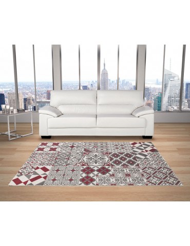 Tappeto rosso con decori moderni