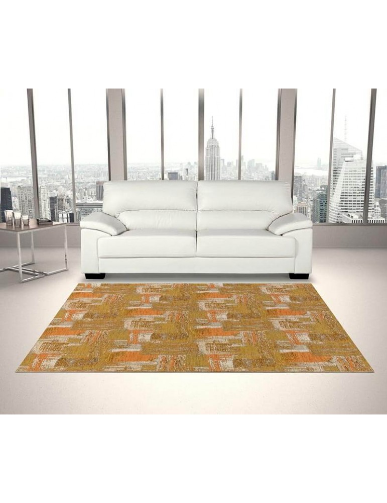 Tappeto moderno multicolore dalla tonalità gialla