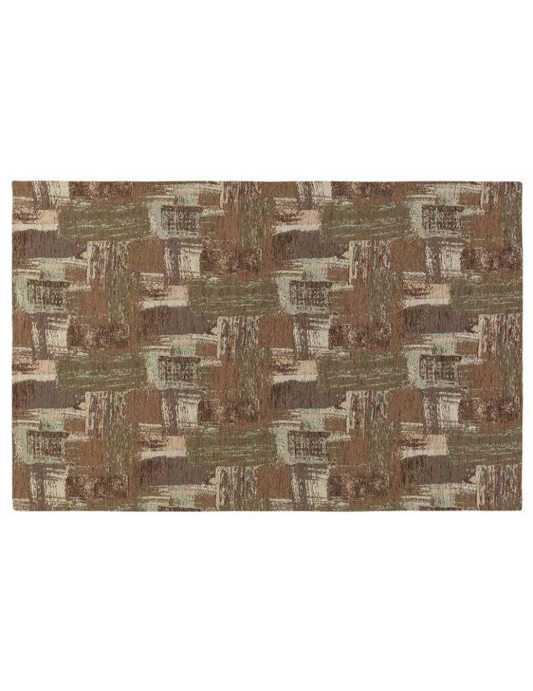 Pianta del tappeto moderno multicolore, veduta dall'alto