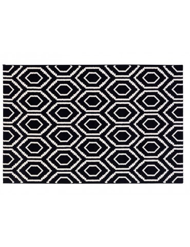 Pianta del tappeto minimalista di colore nero