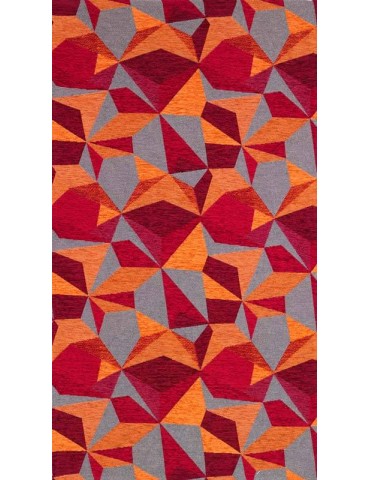 Veduta dall'alto del tappeto geometrico tonalità rosso