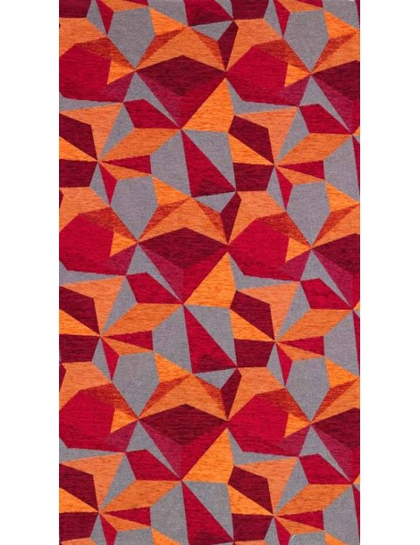 Veduta dall'alto del tappeto geometrico tonalità rosso