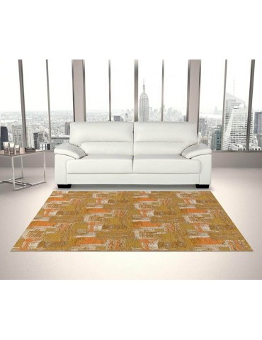 Tappeto moderno multicolore dalla tonalità gialla