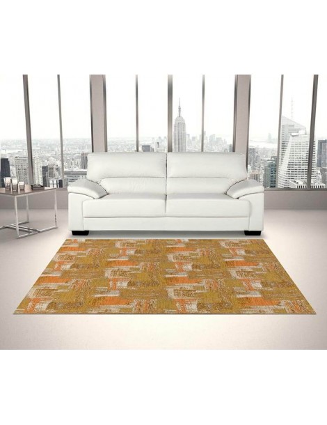 Tappeto moderno multicolore dalla tonalità gialla