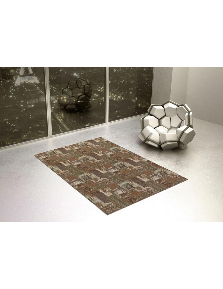 Tappeto moderno multicolore dalla tonalità Marrone