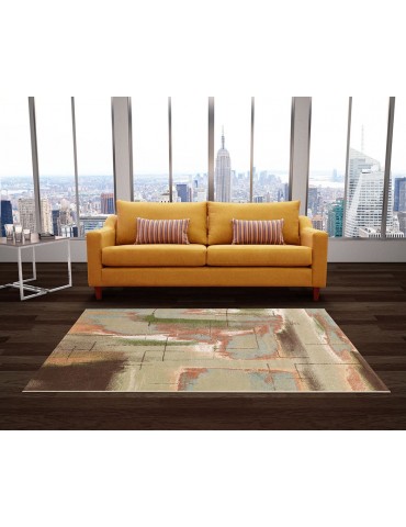 Tappeto con decori di Arte Moderna in tessitura frisee