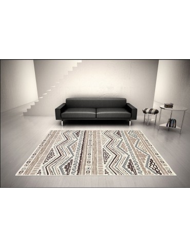 tappeto moderno con colori giallo e marroni