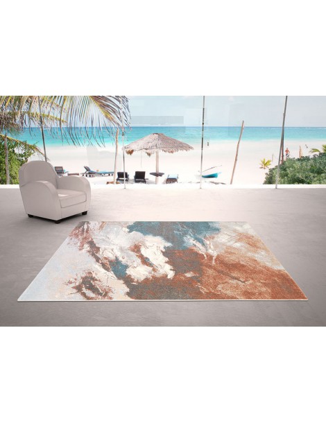 Tappeto stilizzato color pastello dal design italiano