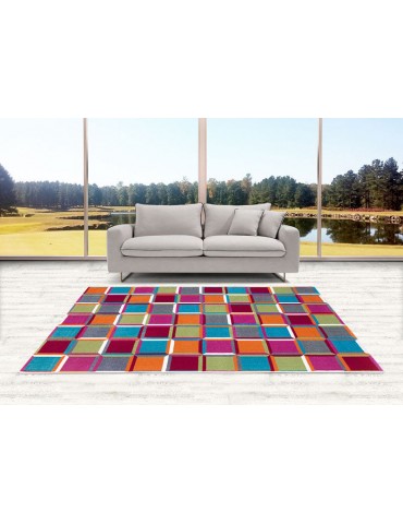 Tappeto multicolor moderno anallergico e facile da pulire