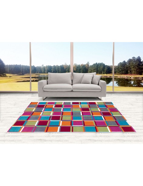 Tappeto multicolor moderno anallergico e facile da pulire